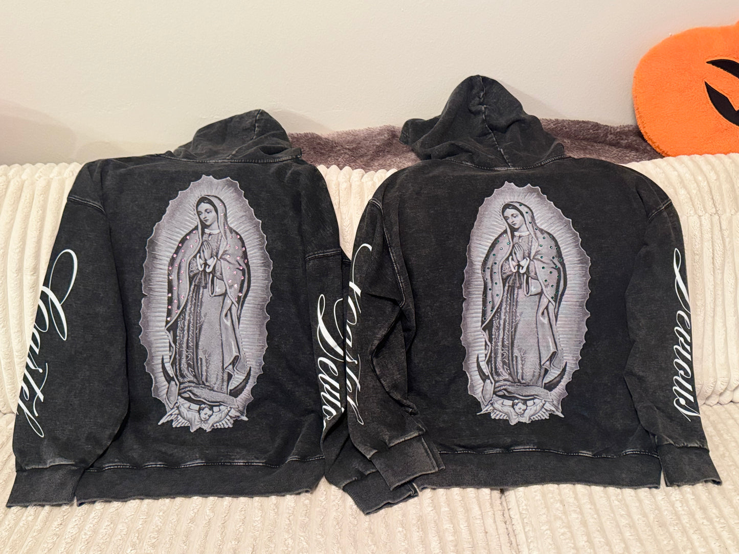 #3 RHINESTONE GUADALUPE ZIP-UP