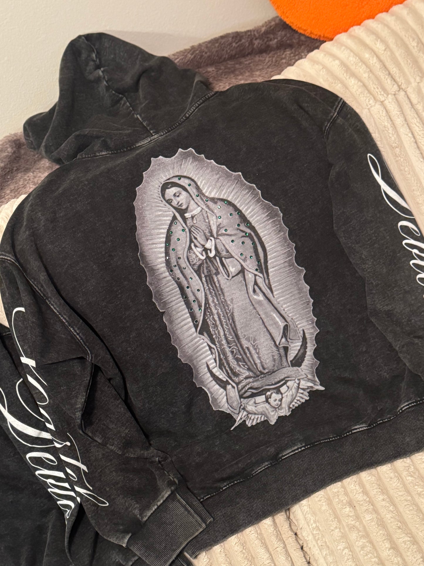 #3 RHINESTONE GUADALUPE ZIP-UP